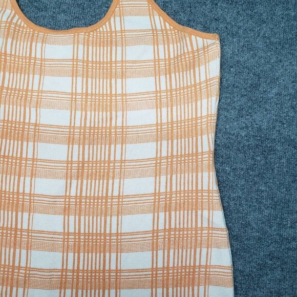 Rue21 Bodycon Dress Womens Plus 3X Orange White Plaid Halter New - Picture 5 of 12